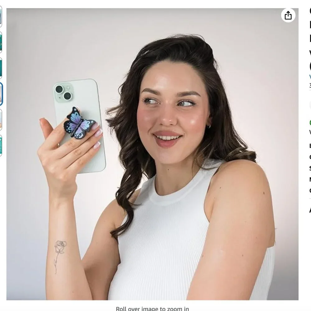 WingHolders Cute Butterfly Phone Grip Socket: Phone Holder & Collapsible Stand